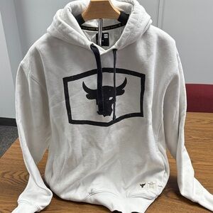 Under Armour White Hoodie with Black Graphic